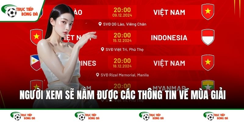 Người xem sẽ nắm được các thông tin về mùa giải